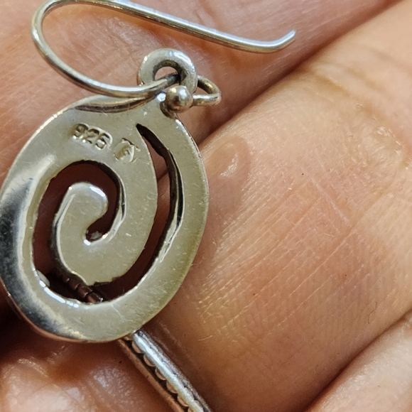 Sterling silver white opal earrings - Picture 3 of 8